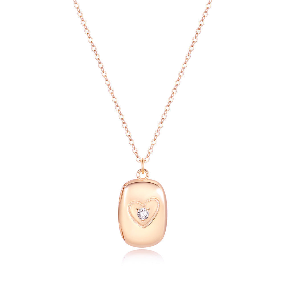 Isabella Rechthoekig Medaillon Ketting