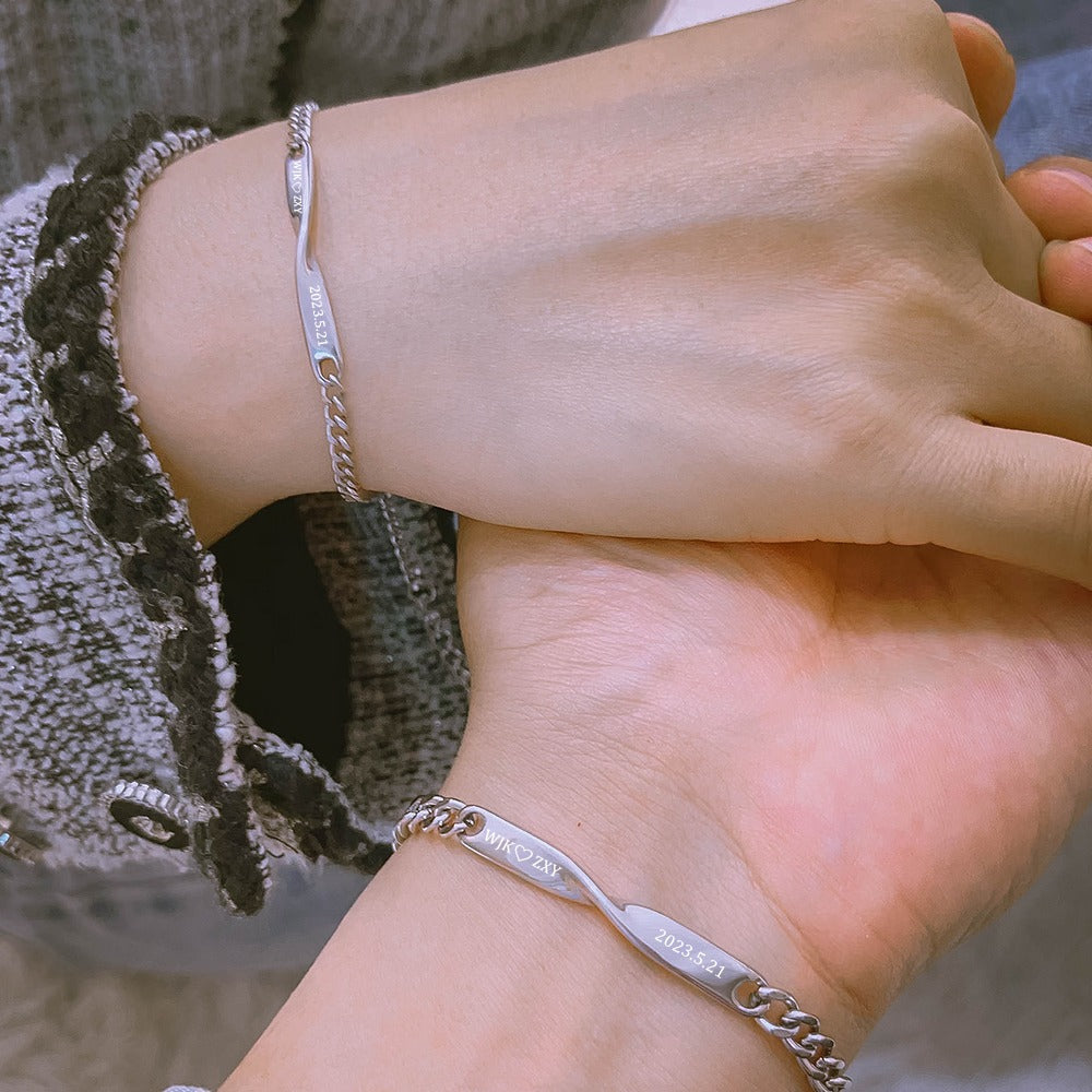 Gegraveerde Infinity Armbandenset