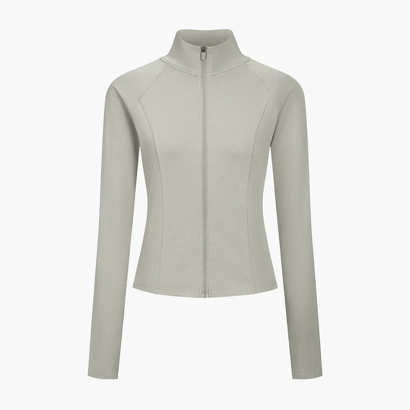 Katoenen fitted jasje met rits