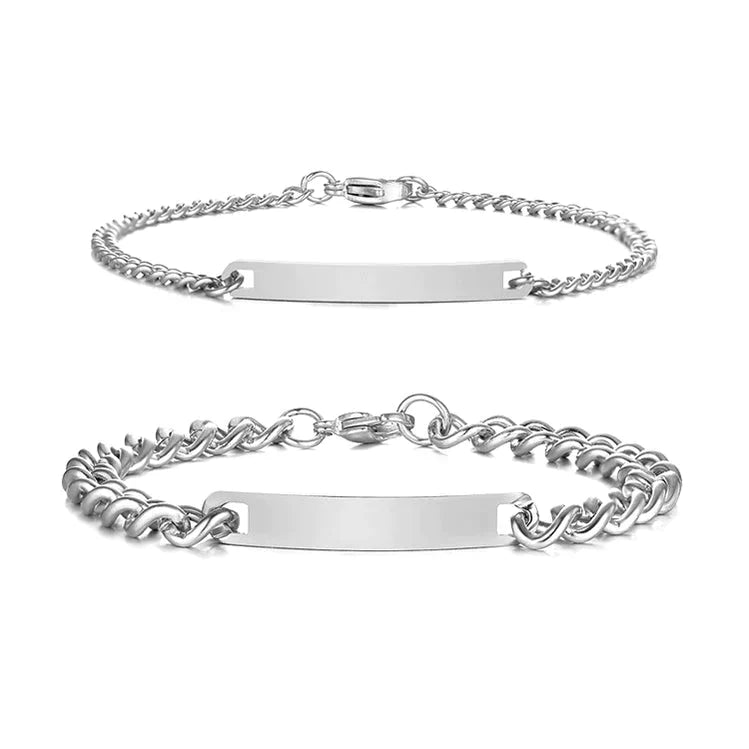 Gegraveerde Armbandenset met Eeuwige Rozenbox