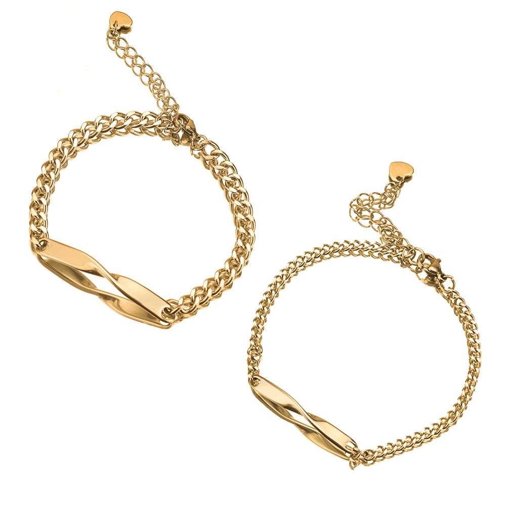 Gegraveerde Infinity Armbandenset voor Koppels