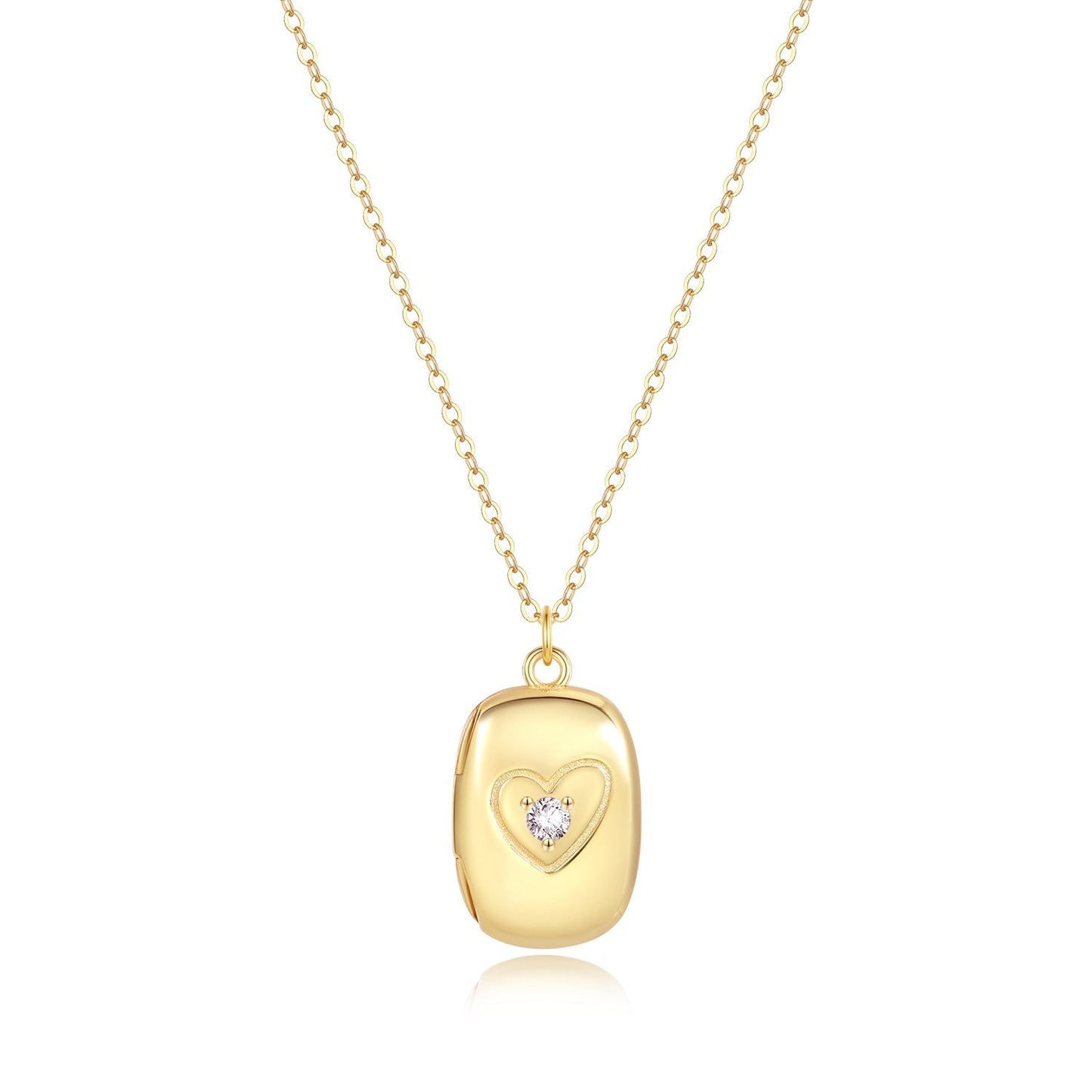 Isabella Rechthoekig Medaillon Ketting