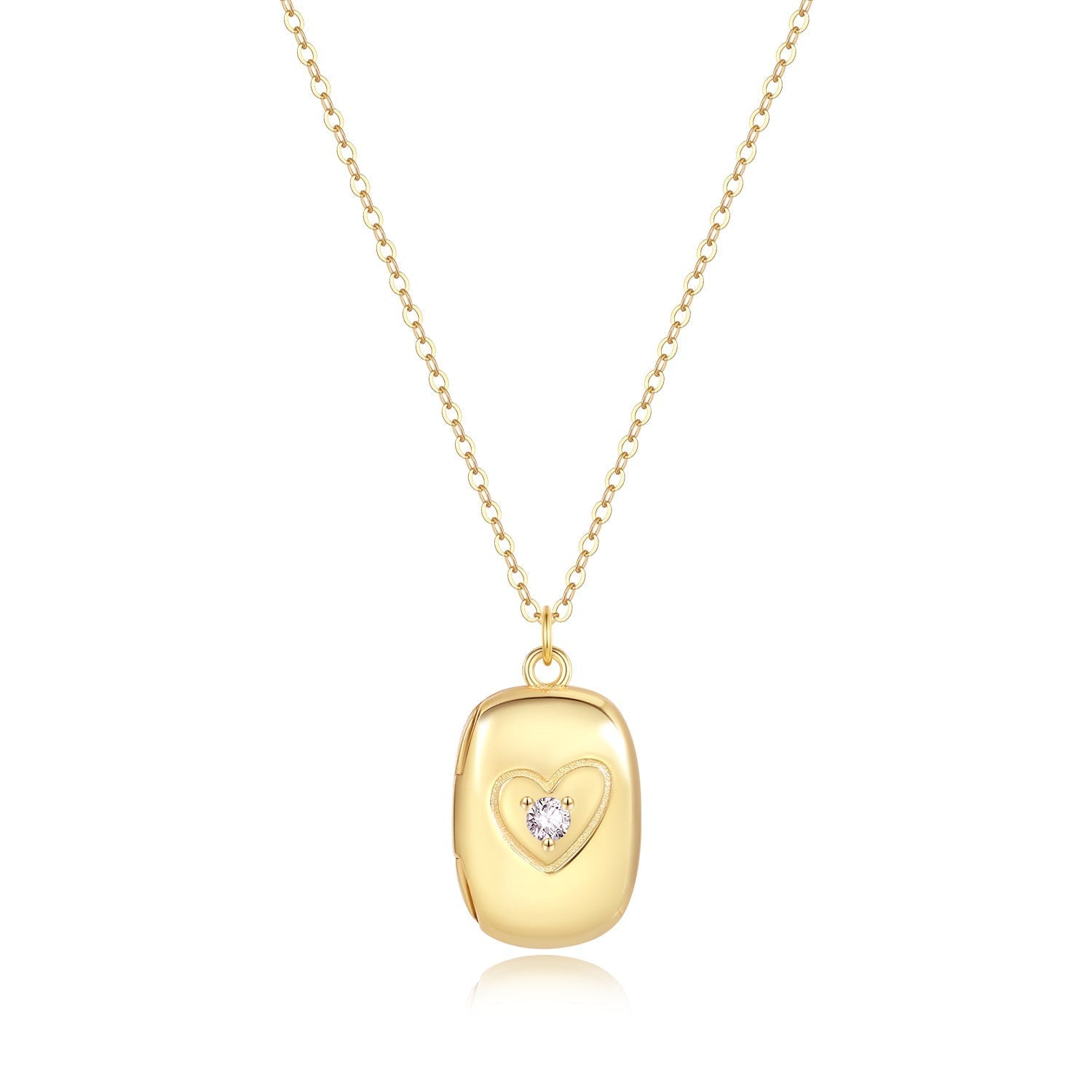 Isabella Rechthoekig Medaillon Ketting