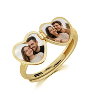 Hart Medaillon Ring met Foto