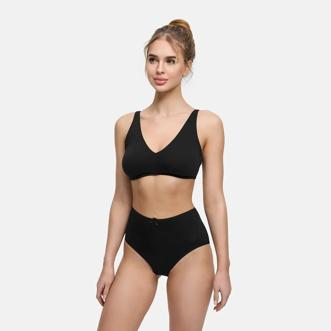 Katoenen high waist slip met hoge band