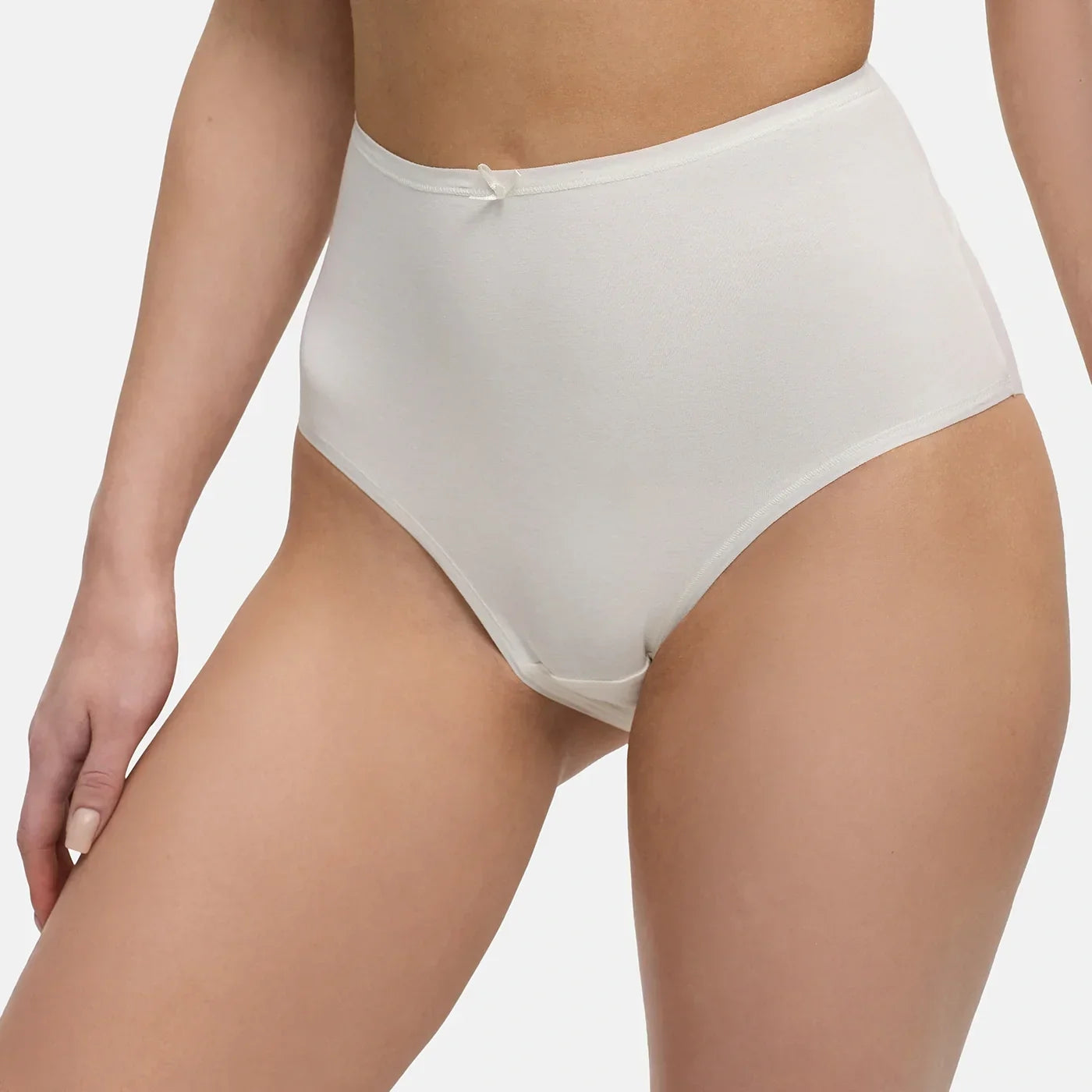 Katoenen high waist slip met hoge band