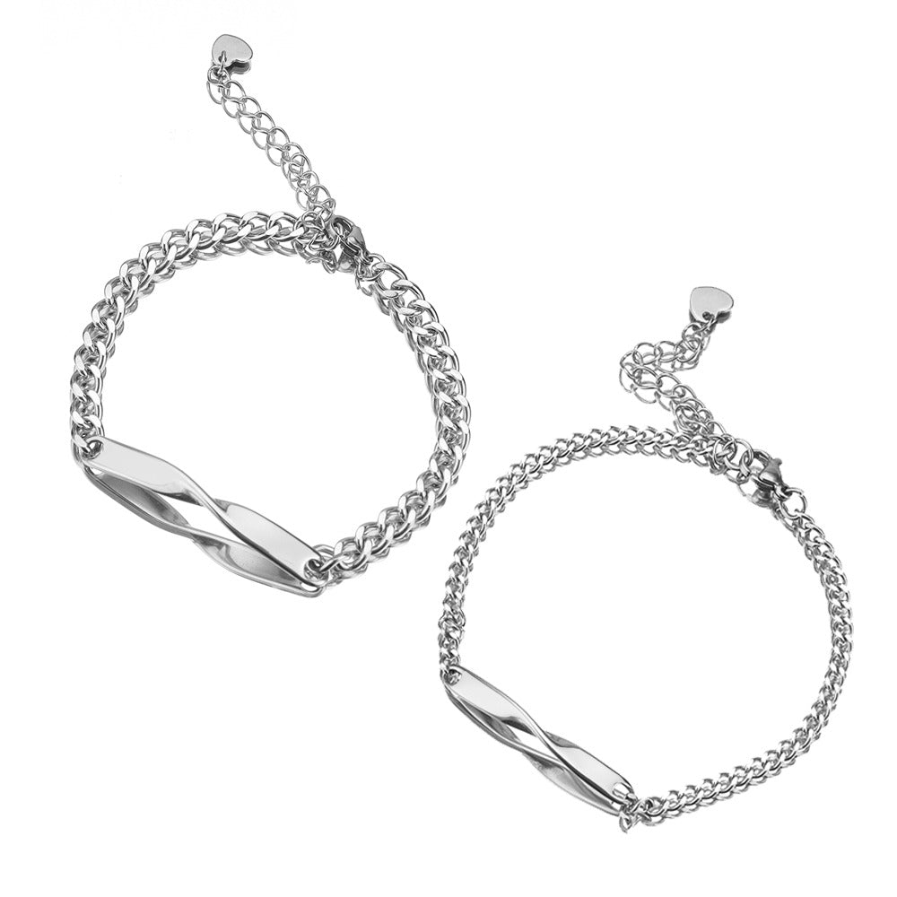 Gegraveerde Infinity Armbandenset voor Koppels