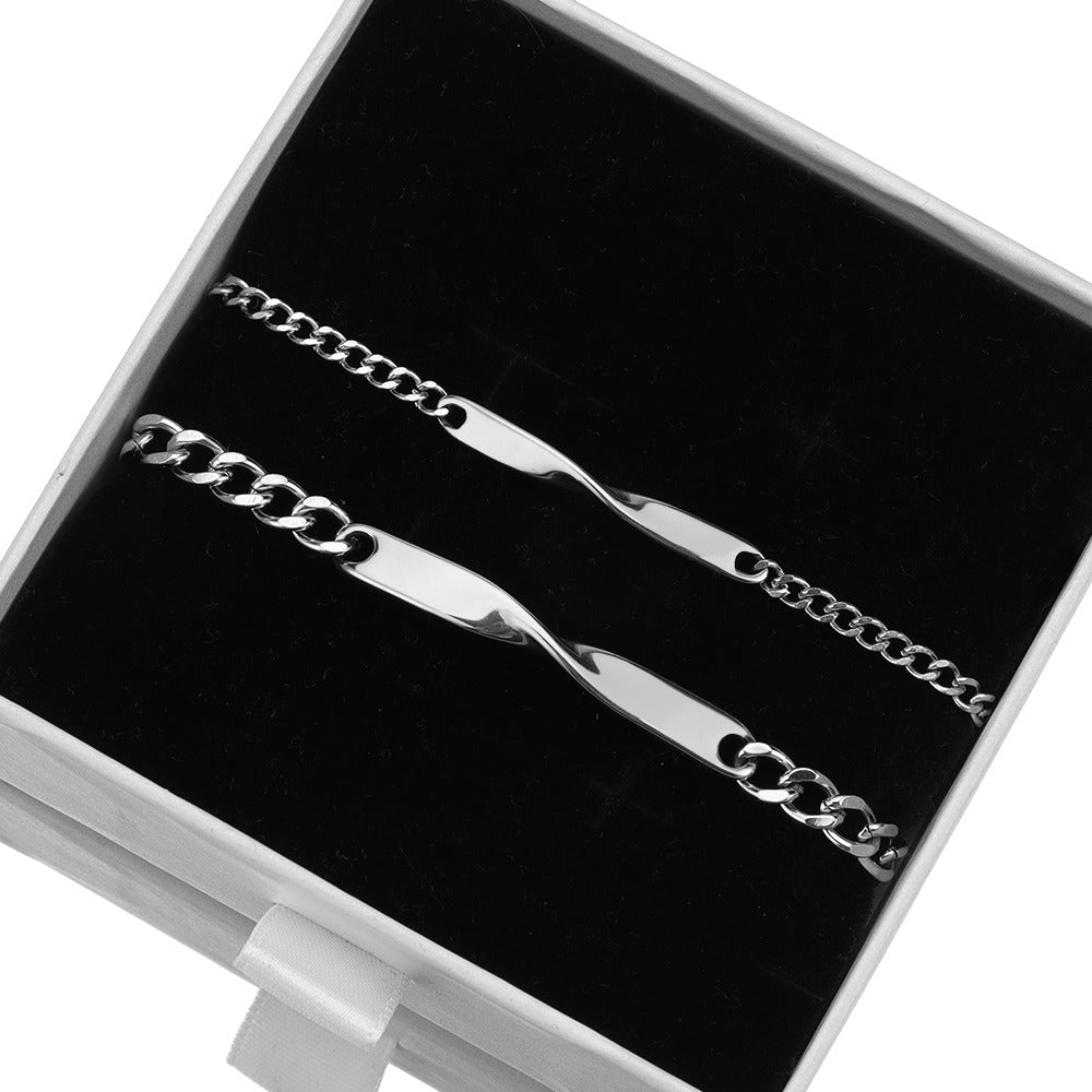 Gegraveerde Infinity Armbandenset voor Koppels