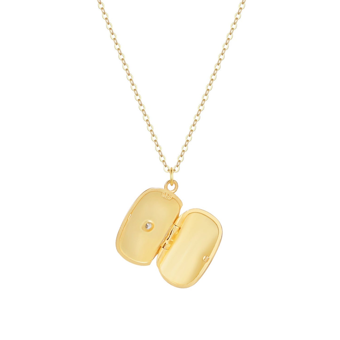 Isabella Rechthoekig Medaillon Ketting