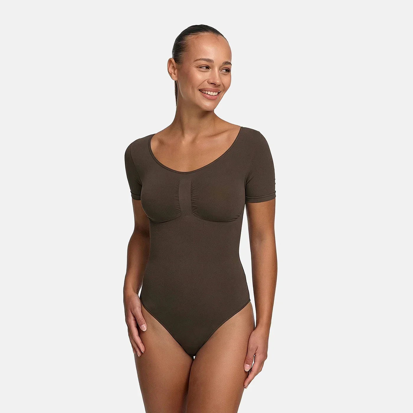 Shapewear bodysuit met korte mouw en slip