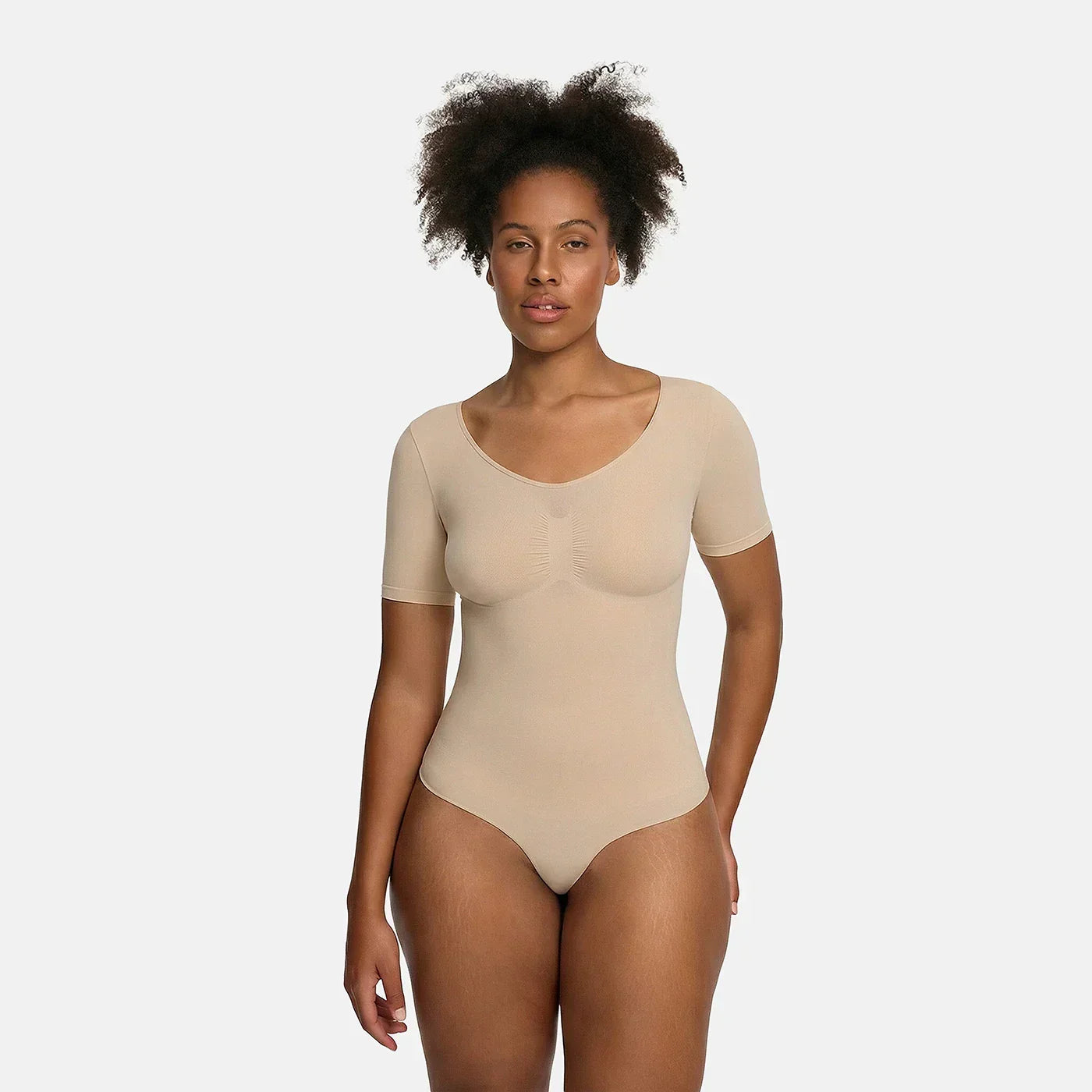 Shapewear bodysuit met korte mouw en slip