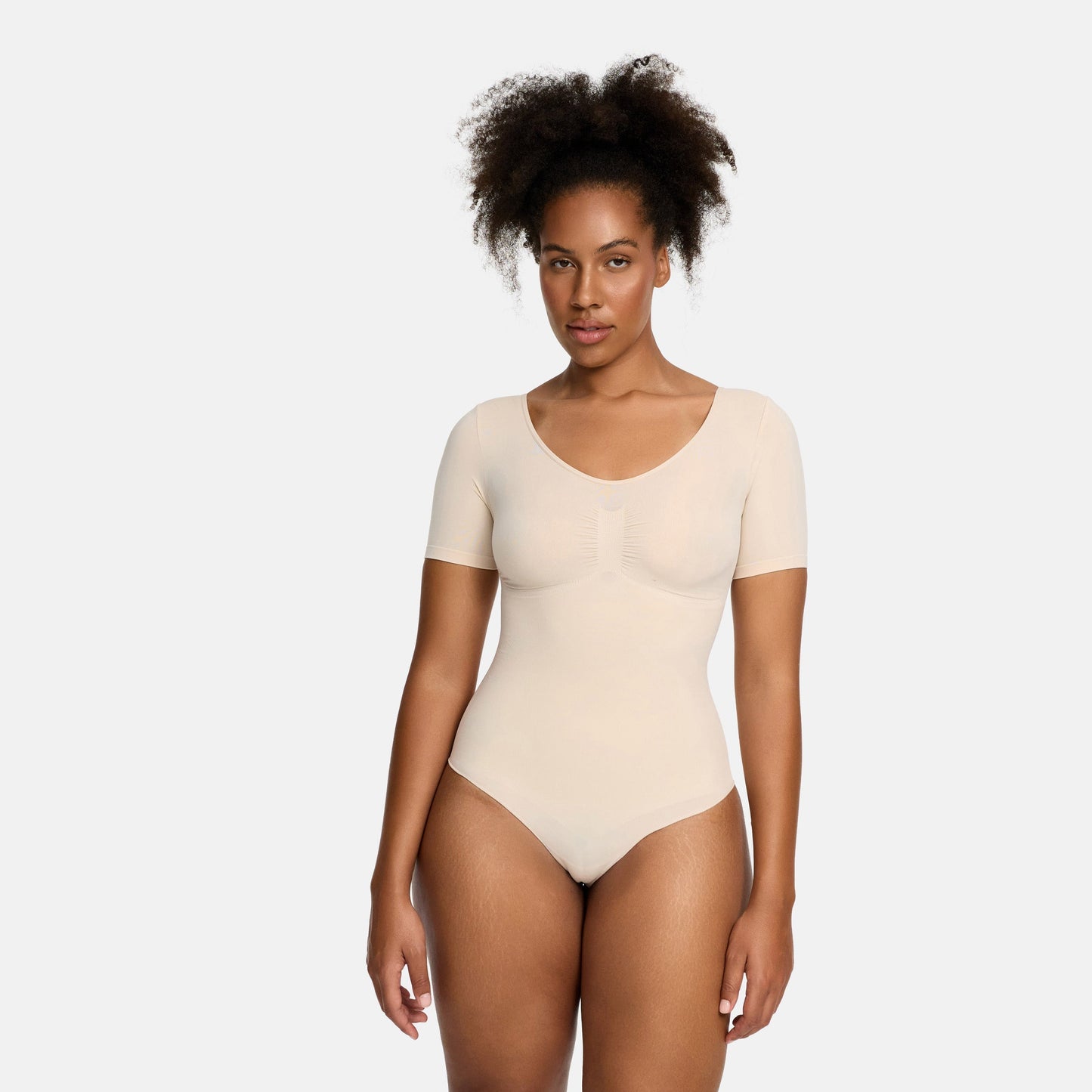 Shapewear bodysuit met korte mouw en string