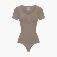 Shapewear bodysuit met korte mouw en string