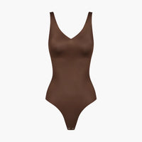 Glanzende shaping bodysuit met string