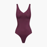 Glanzende shaping bodysuit met string