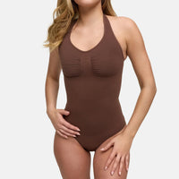 Naadloze shapewear bodysuit met halternek en string