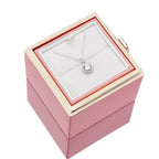 Rozenbox met Zilveren Ketting en Echte Roos