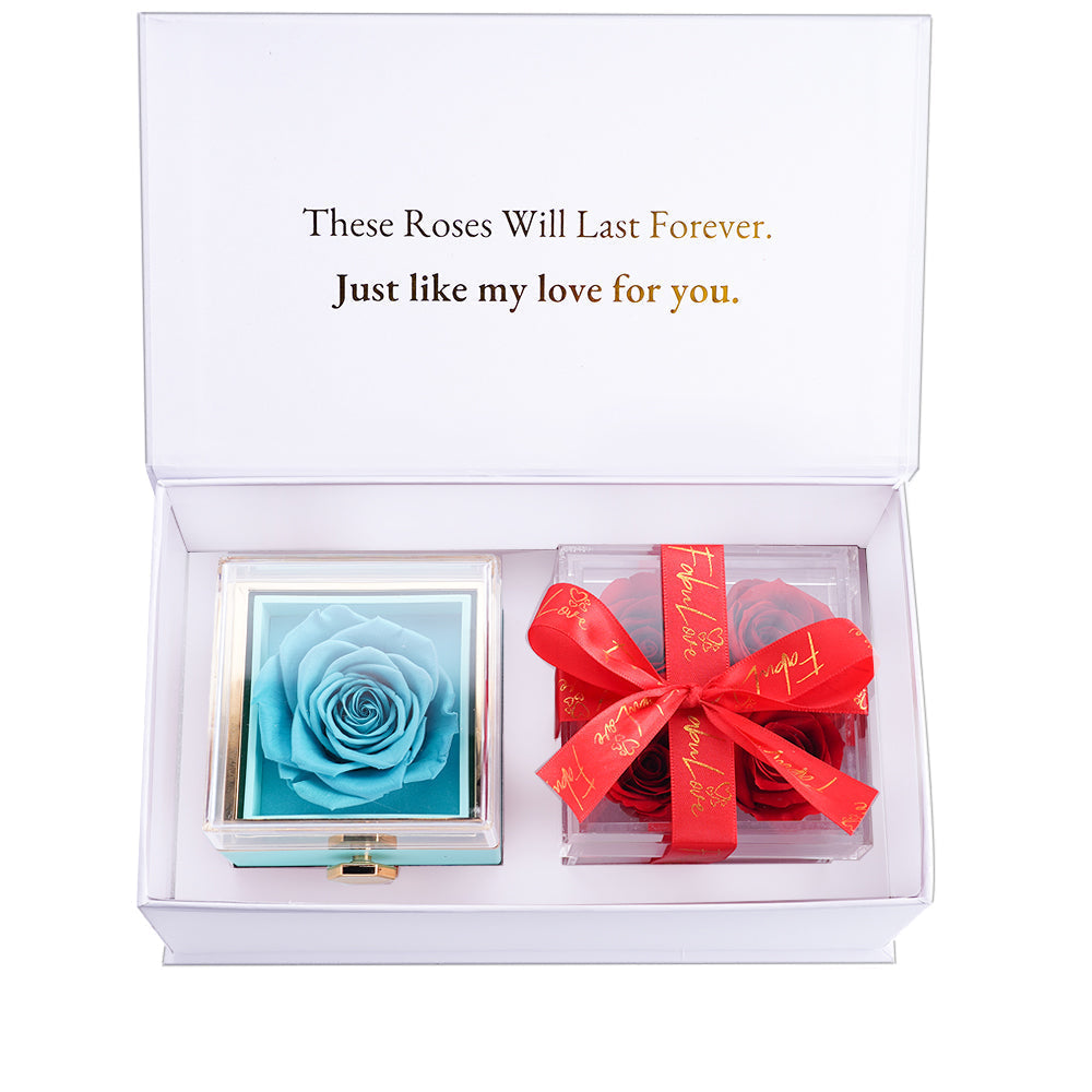 Rozenbox Cadeauset met Gegraveerde Ketting