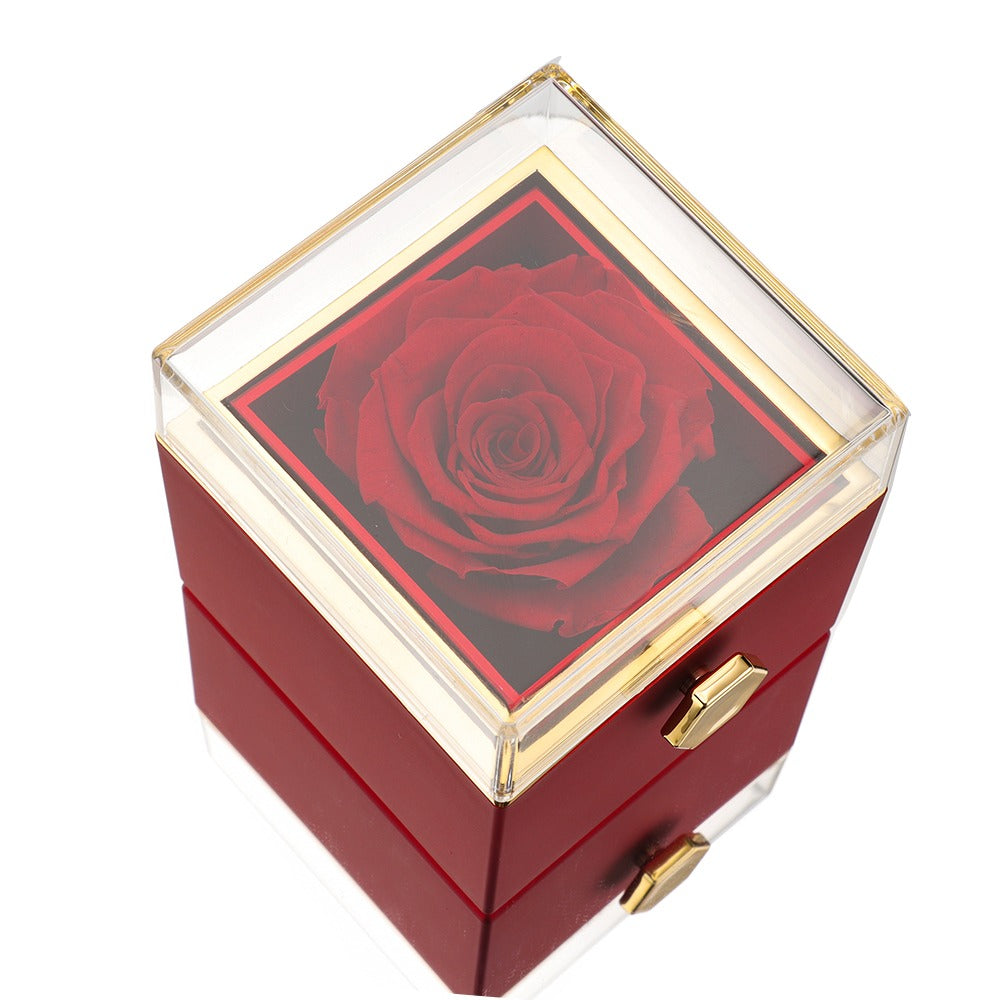 Rozenbox met Projectiering en Echte Roos