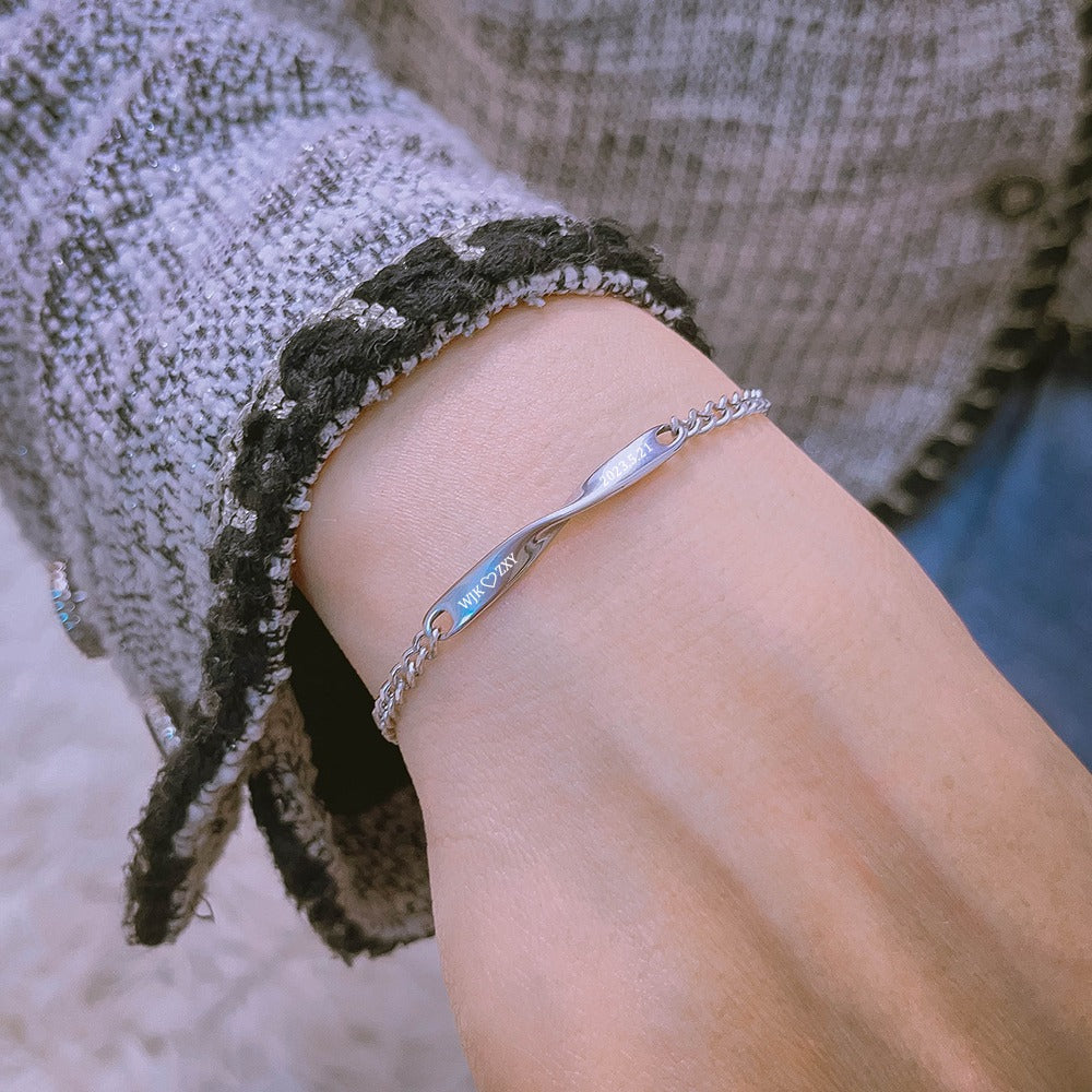 Gegraveerde Infinity Armbandenset voor Koppels