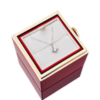 Rozenbox met Zilveren Ketting en Echte Roos