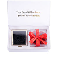 Eeuwige Rozenbox Set met Gegraveerde Ketting