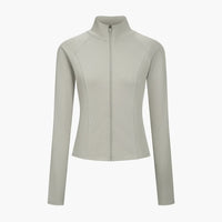 Katoenen fitted jasje met rits