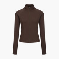 Katoenen fitted jasje met rits