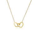 Dubbele Hart Ketting in Rozenbox