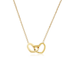 Dubbele Hart Ketting in Rozenbox
