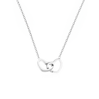 Dubbele Hart Ketting in Rozenbox