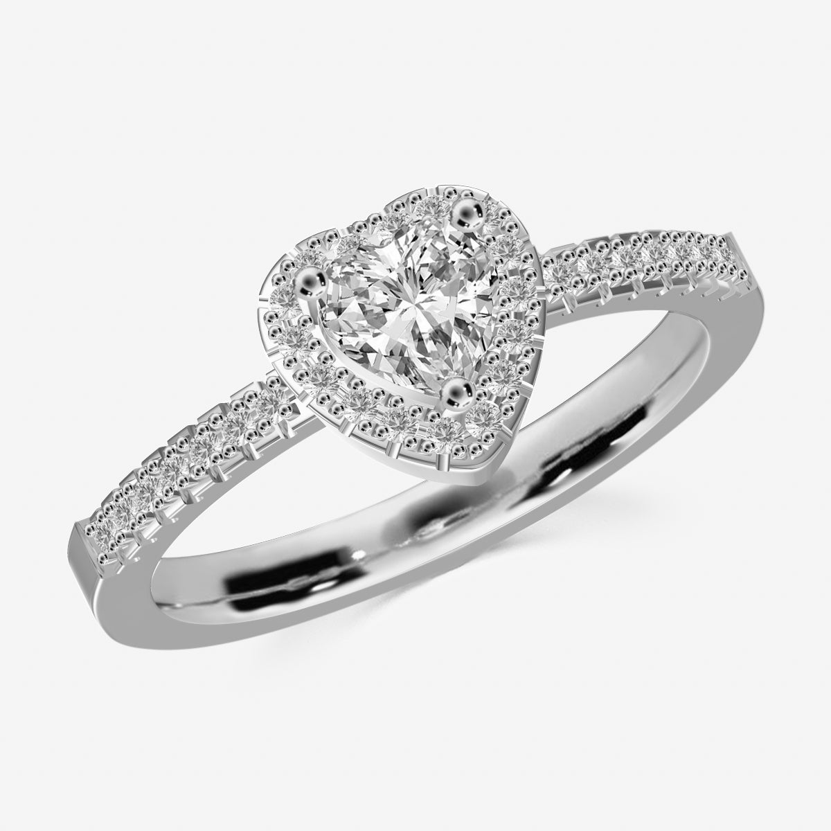 Glinsterende Hart Belofte Ring
