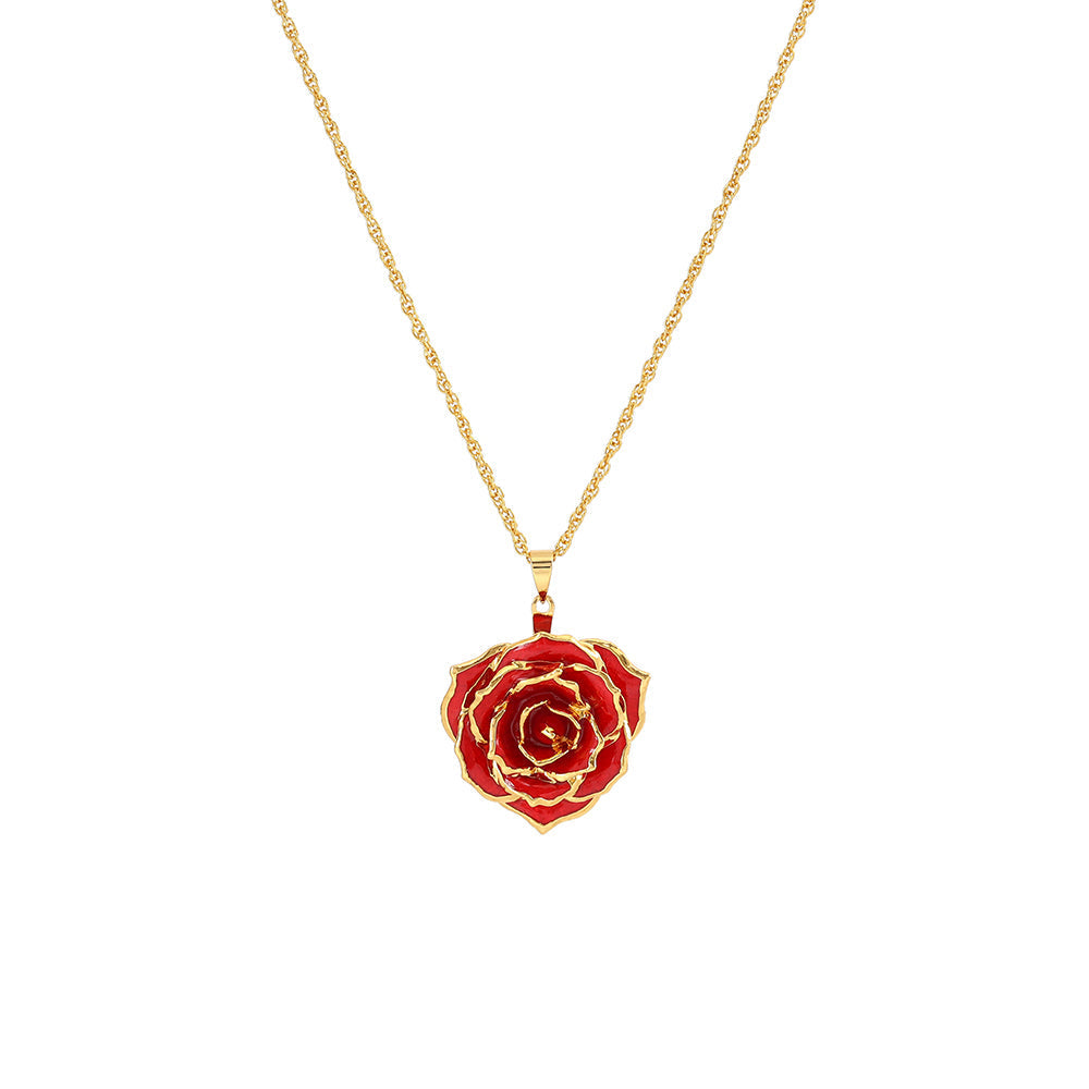 Ketting met Echte Roos Hanger