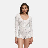 Zachte rib jumpsuit voor nacht en lounge