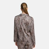 Satijnen pyjamablouse met reverskraag
