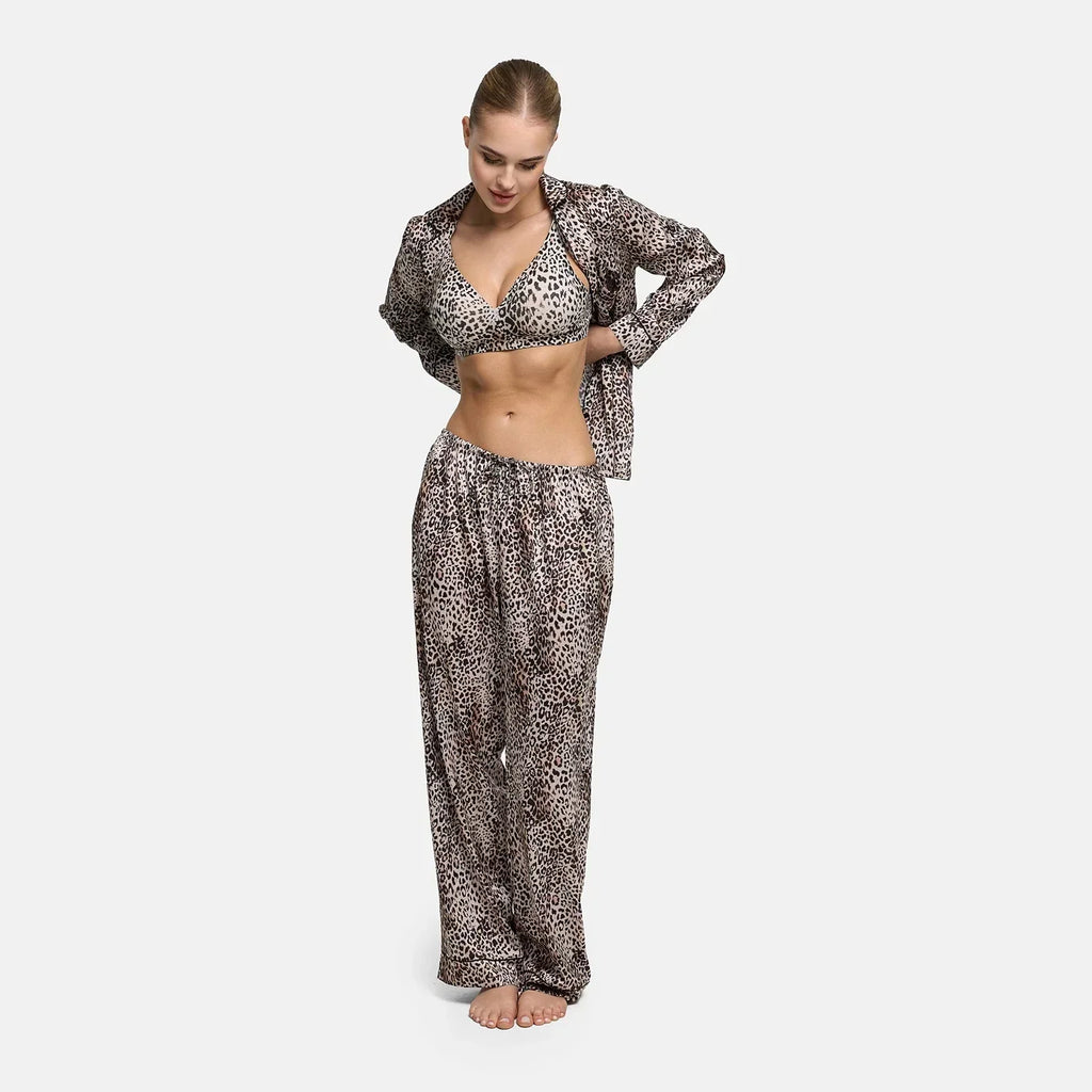 Satijnen pyjamabroek met elastische band