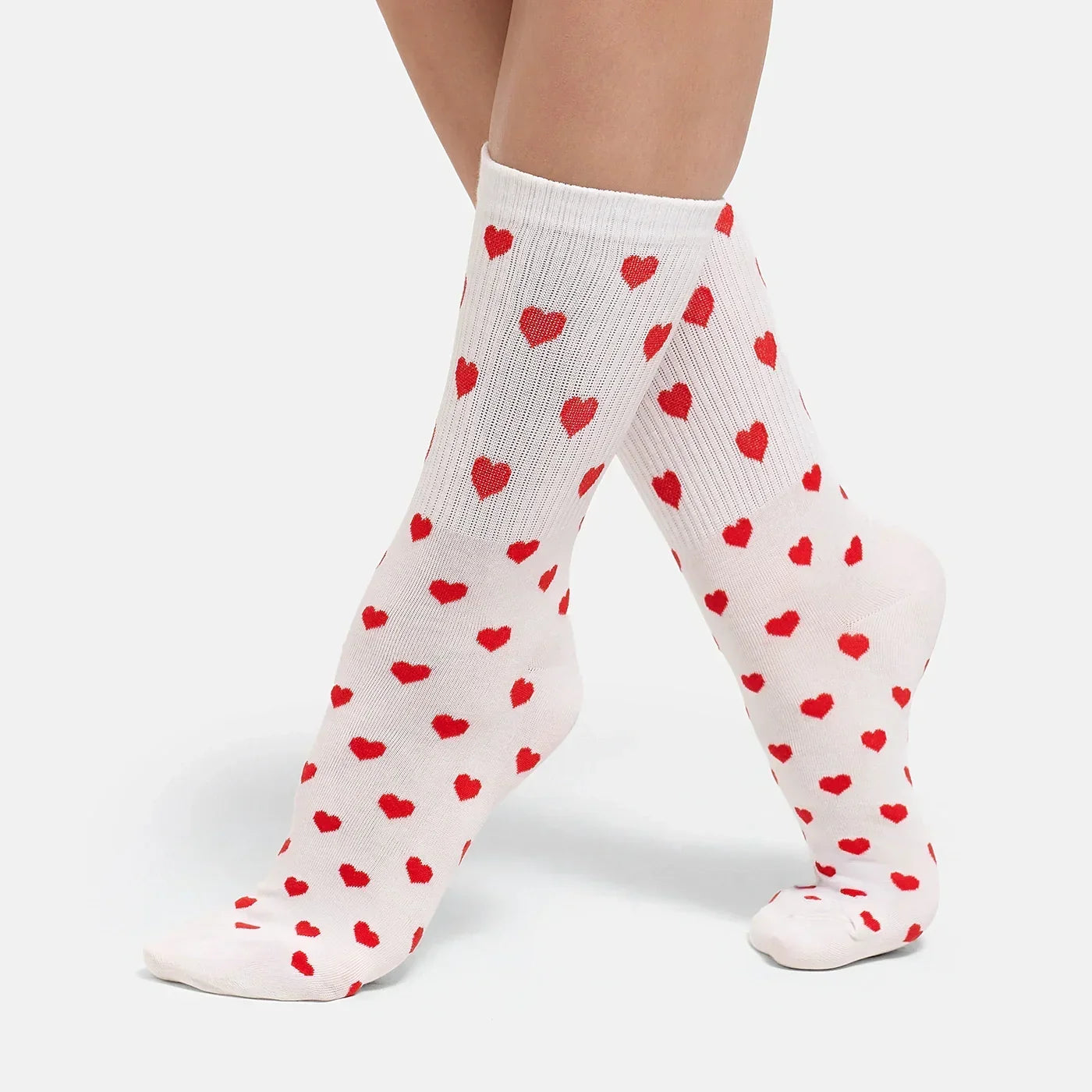 Crew sokken met hartjesmotief | 2-pack