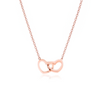Dubbele Hart Ketting in Rozenbox