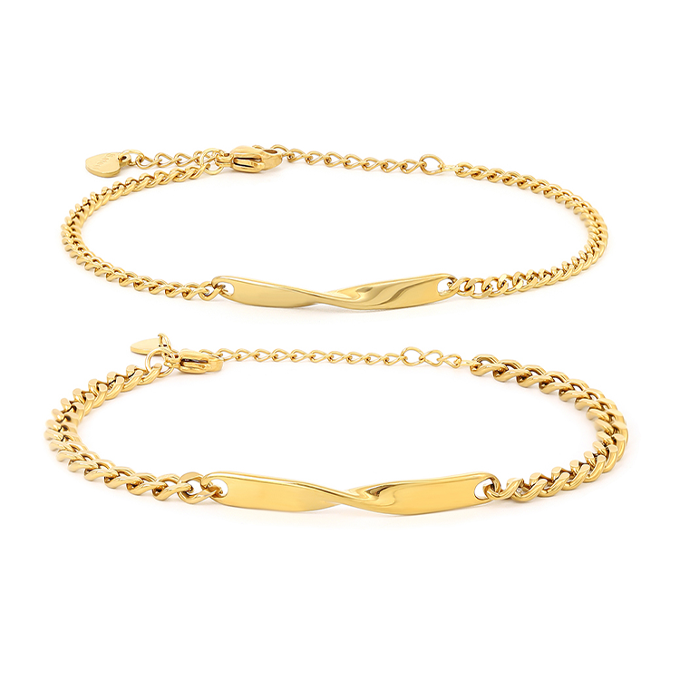Gegraveerde Infinity Armbandenset