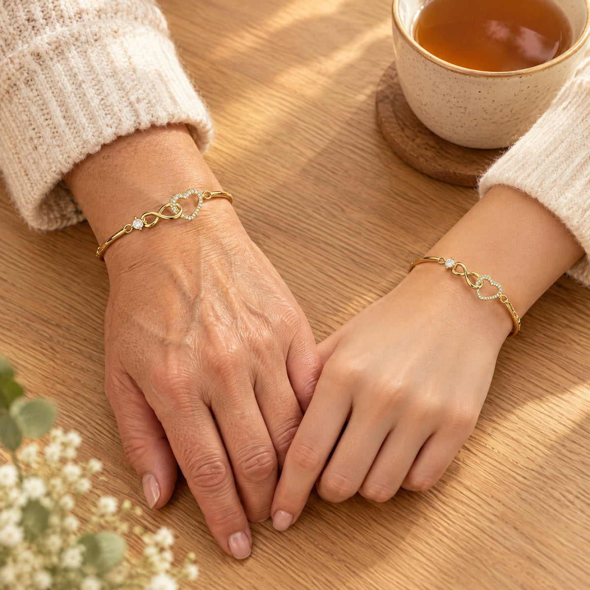 Moeder en Dochter Armband met Infinity Hart