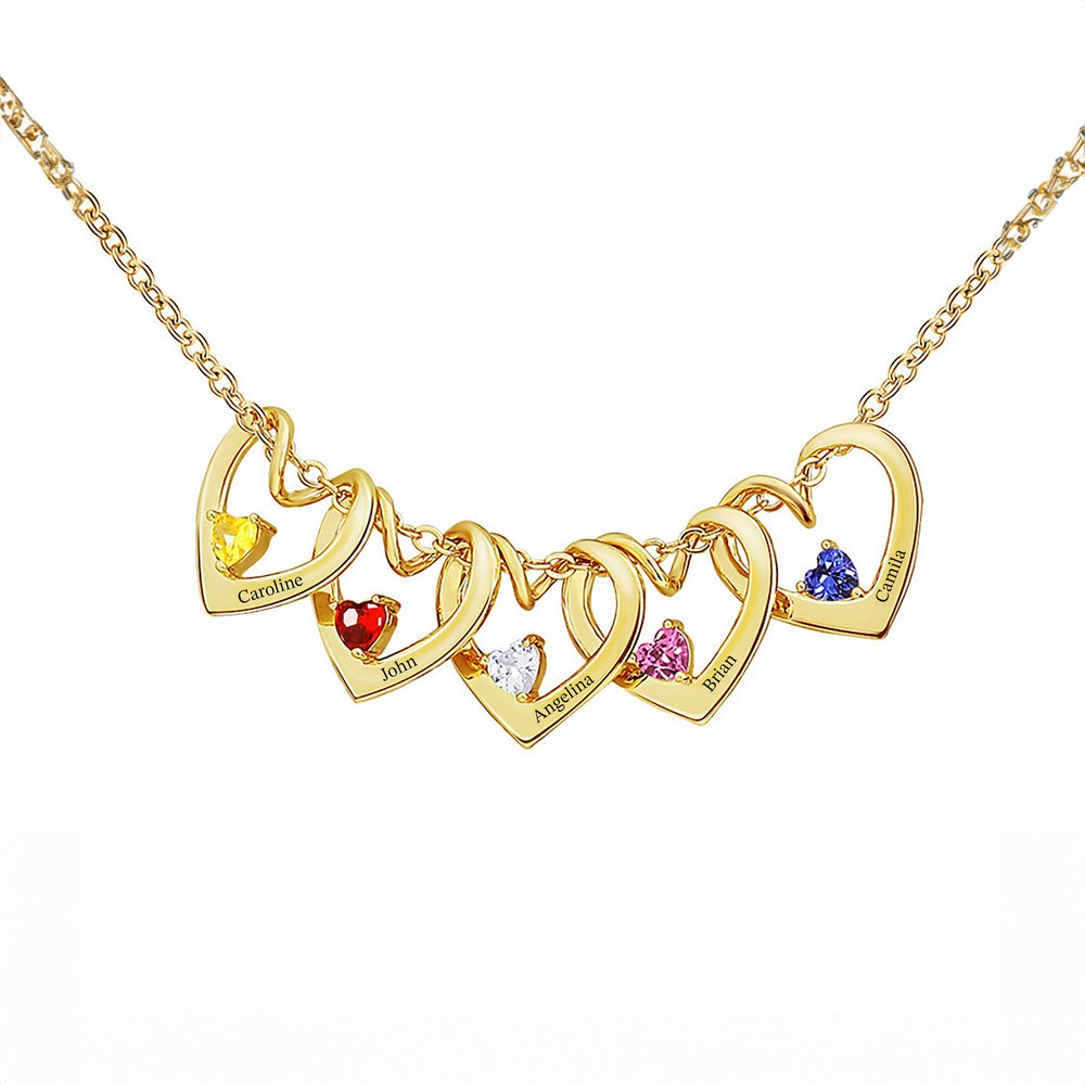 Ketting met Hartjes en Geboortestenen